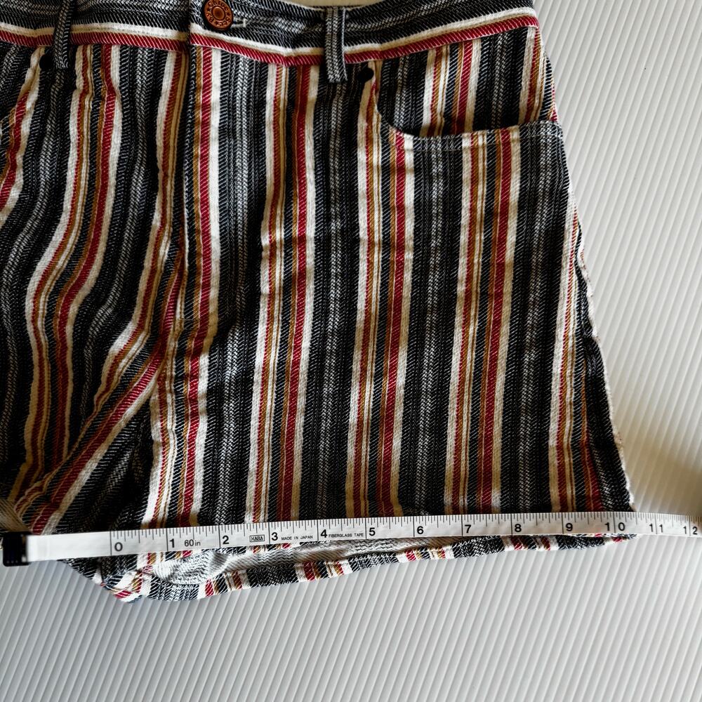 See By Chloe Jacquard Stripe Cotton Denim Shorts EU 40 Boho Retro Festival Indie - Picture 8 of 16